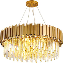 Modern Chandelier Ceiling Light Modern Crystal Chandelier Gold Round Cake Lamp Pendant Light for Hotel Villa Crystal LED