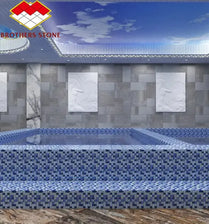 Foshan Blue Swimming Pool Tile Ceramic Glass Mosaic Tiles