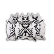 DEKOLAND - Zebra on White Cowhide